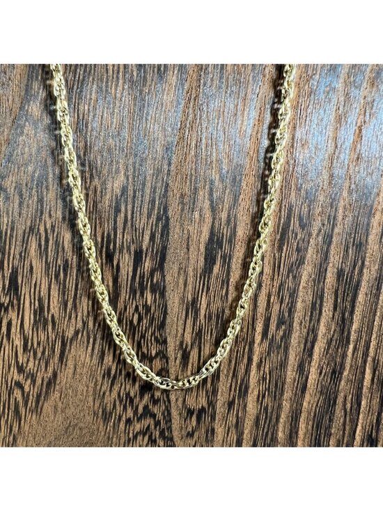 Gold Tone Rope & Figaro Chain Necklace Set - Picture 3 of 3